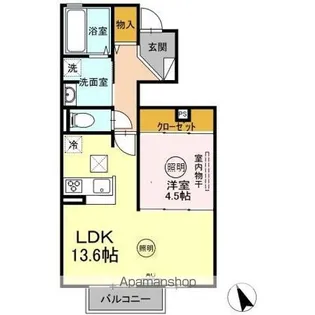 GRACE Ⅱ【105号室】の間取り