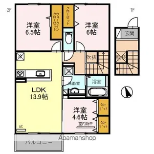 アヴニール箕面【2階】の間取り