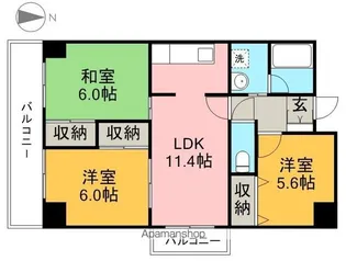 ハイツサンラック【4階】の間取り