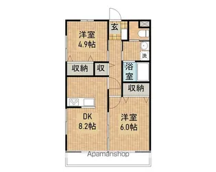 グランシティ蛍ヶ丘【202号室】の間取り