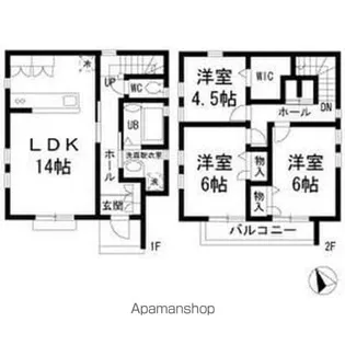 東京都世田谷区玉堤2丁目【一戸建】の間取り