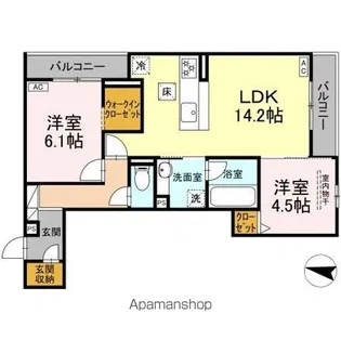 DーCRINUM桜堤【1階】の間取り