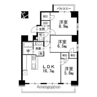 メイプルグラン本山【4階】の間取り