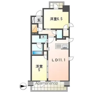 プラウド高岳カームコート【13階】の間取り