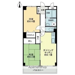 フィネス紅陽【4階】の間取り