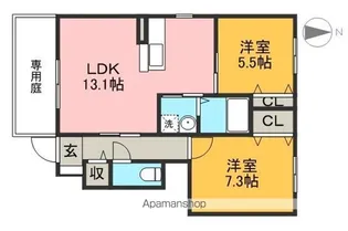 シャーメゾン ローズ A棟【1階】の間取り