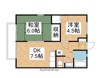 メゾンカルム富田B棟【2階】の間取り