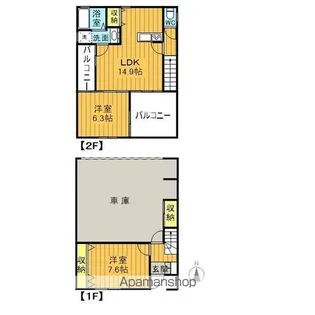 MARUCO万世Ⅲ【104号室】の間取り