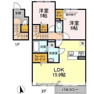 ルミエール【D202号室】の間取り