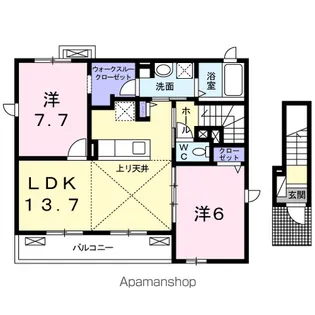 グラシュ・プレーヌⅧネクスト【2階】の間取り