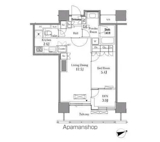 レジディアタワー目黒不動前【11階】の間取り