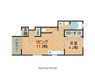 アルティメット三川B棟【103号室】の間取り