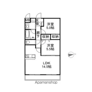 HILLS新海【202号室】の間取り
