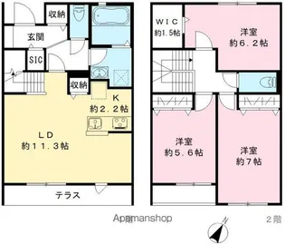 THE PARK.A・B棟【A-3号室号室】の間取り
