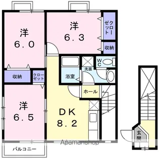 ファミール光葉Ⅱ B棟【2階】の間取り