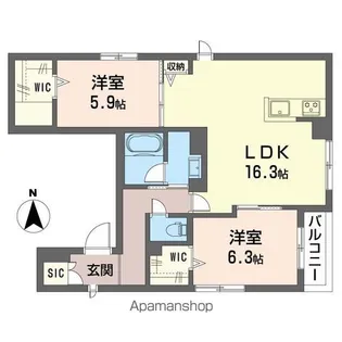 フェリーチェ 世田谷【202号室】の間取り