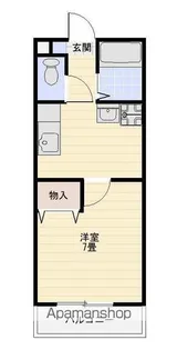 ハイツクラージュ【1D号室】の間取り