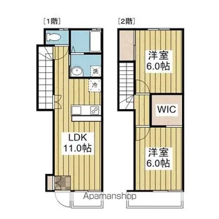 カーサ土居田【2号室】の間取り