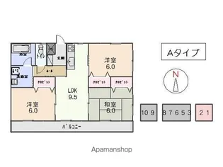 竹屋台ハウス3【102号室】の間取り