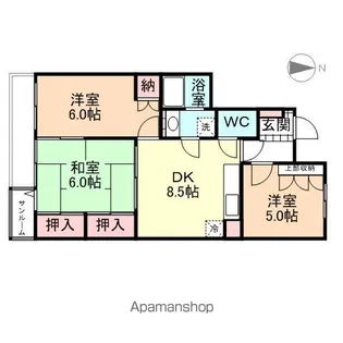 サンライズニナガワ【202号室】の間取り