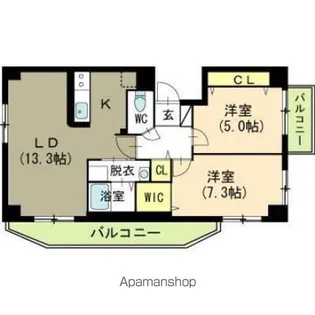 パークハイツ青山【1階】の間取り