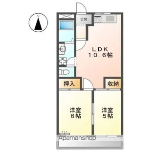 シティーマンション愛【2階】の間取り