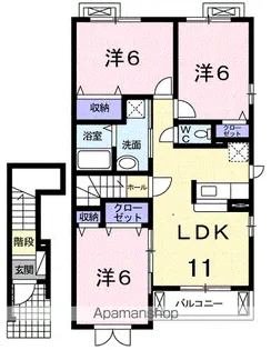 サクシス アイラ Ⅱ【2階】の間取り