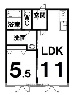 CEST・LA・VIE(セラヴィ)【1B号室】の間取り