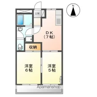 リバーパレスイワタ【1階】の間取り