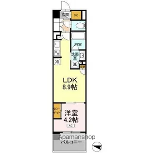 ロイヤルパークス仙台青葉通【903号室】の間取り