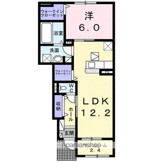 ユニットロル法鏡寺 A【1階】の間取り
