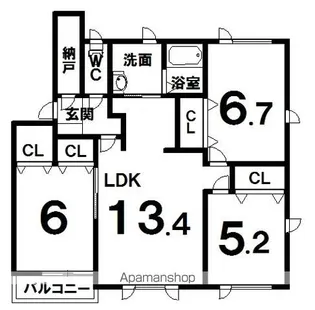 コーポTCB【3階】の間取り