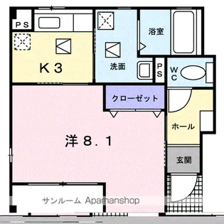 カーサセレッソ弐番館【1階】の間取り