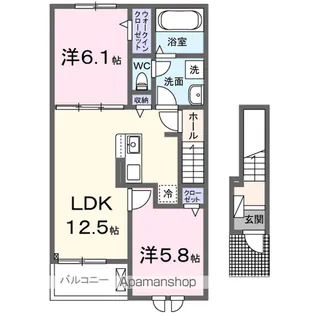 ラ ヴィヴァーチェ【2階】の間取り