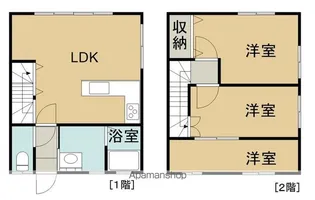リバービュー【B棟号室】の間取り