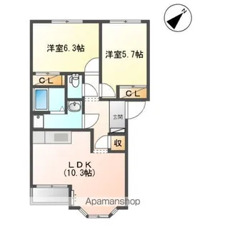 コーポ ひまわり【2階】の間取り