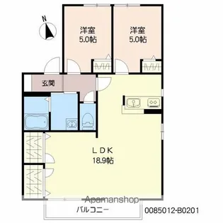 アンファミール B【2階】の間取り
