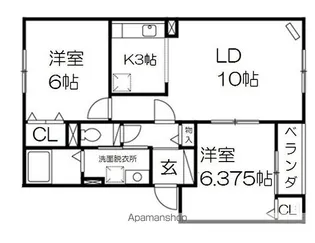ロイウッド イースト【2階】の間取り