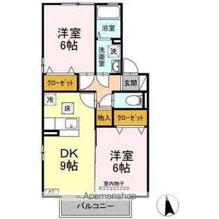エトワール ウェスト【1階】の間取り