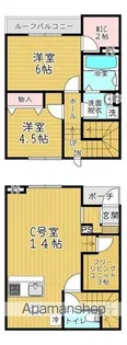 プリムヴェール【1階】の間取り