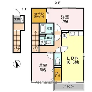 セジュールほんどうA棟【2階】の間取り