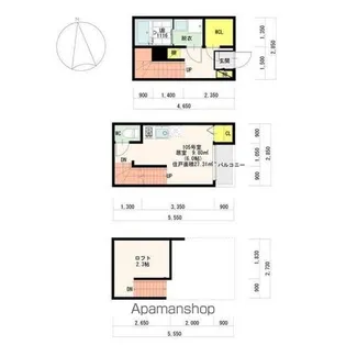 ステータス名駅西【105号室号室】の間取り