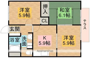 ハイツ サンパティーク【1階】の間取り