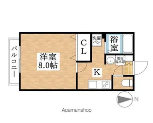 ラ・シャンブル町田【201号室】の間取り