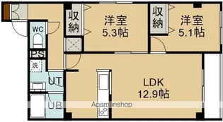 アールズコート大川【101号室】の間取り
