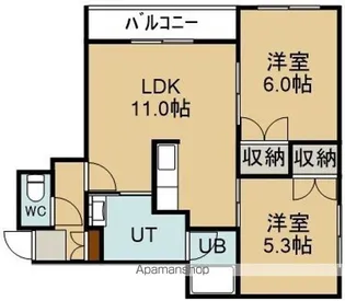 トータス亀田【405号室】の間取り