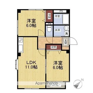 ヴェルジュ137【1A号室】の間取り