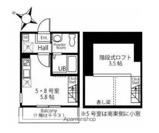 ハーミットクラブハウス横浜松ヶ丘【1階】の間取り