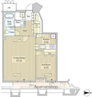 MOMENTO SHIODOME【18階】の間取り