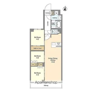 アジールコート練馬中村橋【2階】の間取り